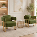 Green Teddy Accent Chair Set of 2 Upholstered Arm Chair W7548