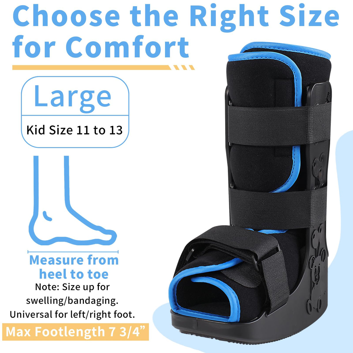 Lightweight Adjustable Pediatric Walking Boot X90068