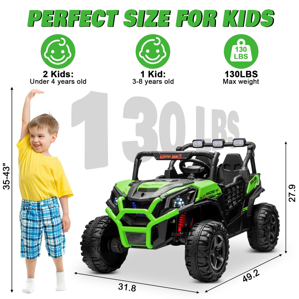 Green 24V 2 Seater Ride on Car X7367