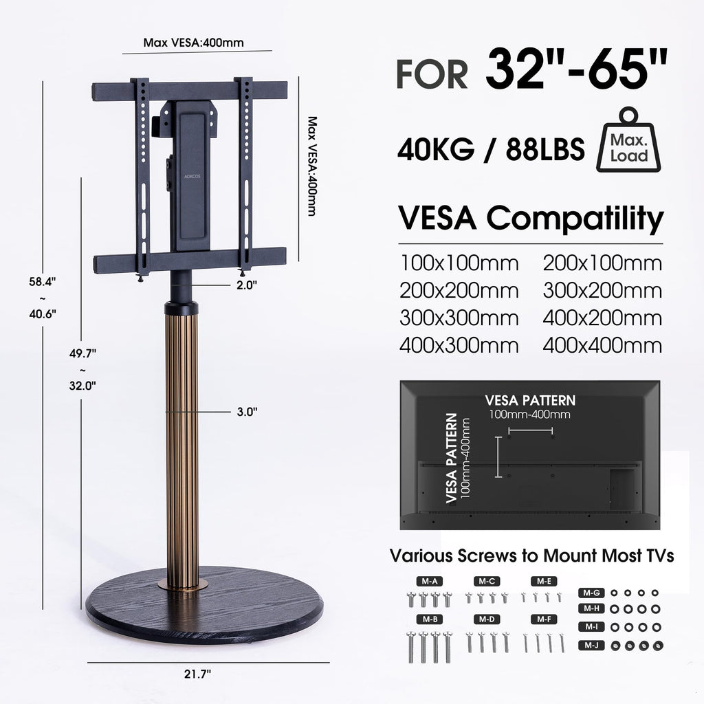 Aluminum Rolling TV Stand for 32-65 inch TVs L665635