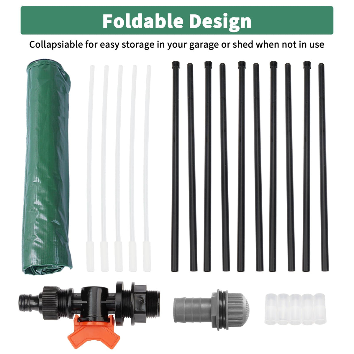 50 Gallon Portable Folding Rain Barrel with Spigots Q706343