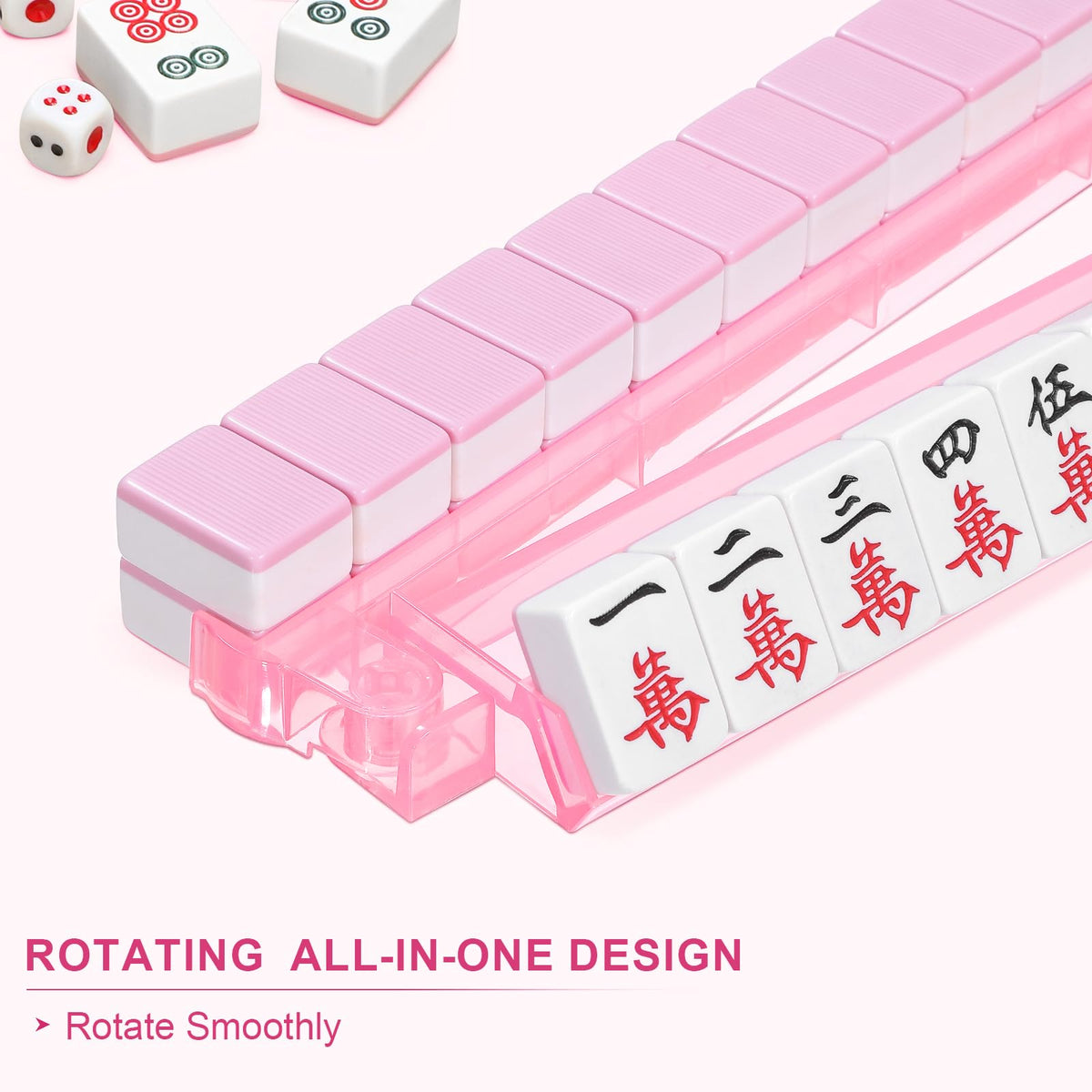 Clear Mahjong Racks with Pushers, 4-Pack Non-Slip Acrylic T2432