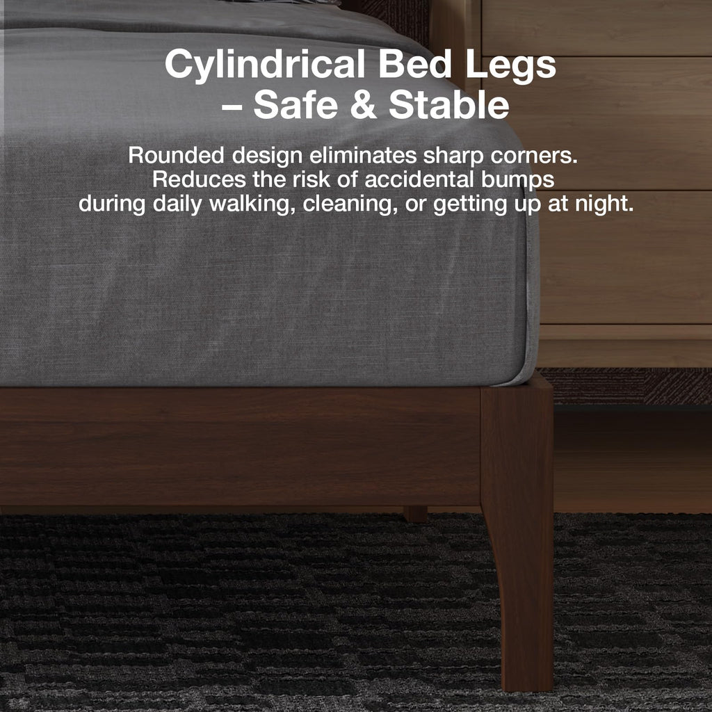 Queen Size Upholstered Bed Frame with Adjustable Headboard U63960