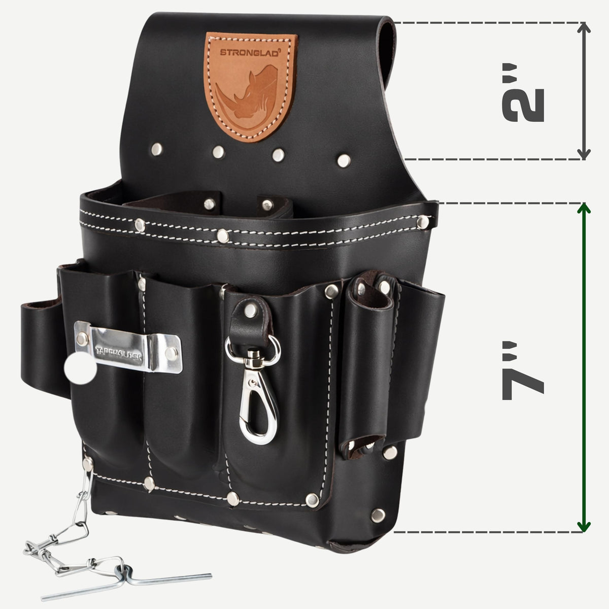13-Pocket Top-Grain Leather Electricians Tool Belt K455657