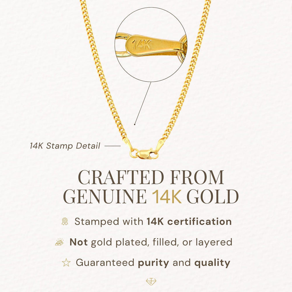 14K Gold Cuban Link Chain Necklace with Lobster Clasp C409262