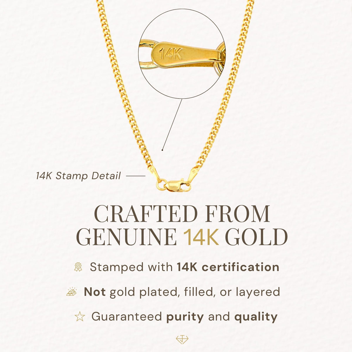14K Gold Cuban Link Chain Necklace with Lobster Clasp C409262