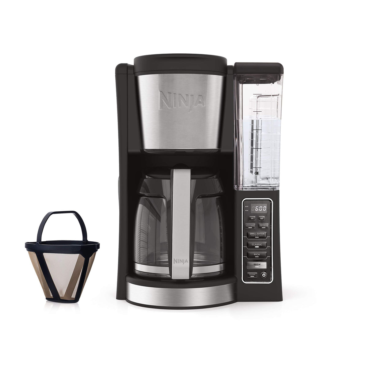 12-Cup Programmable Coffee Maker with 60 oz. Water Reservoir, Black/Stainless Steel B440