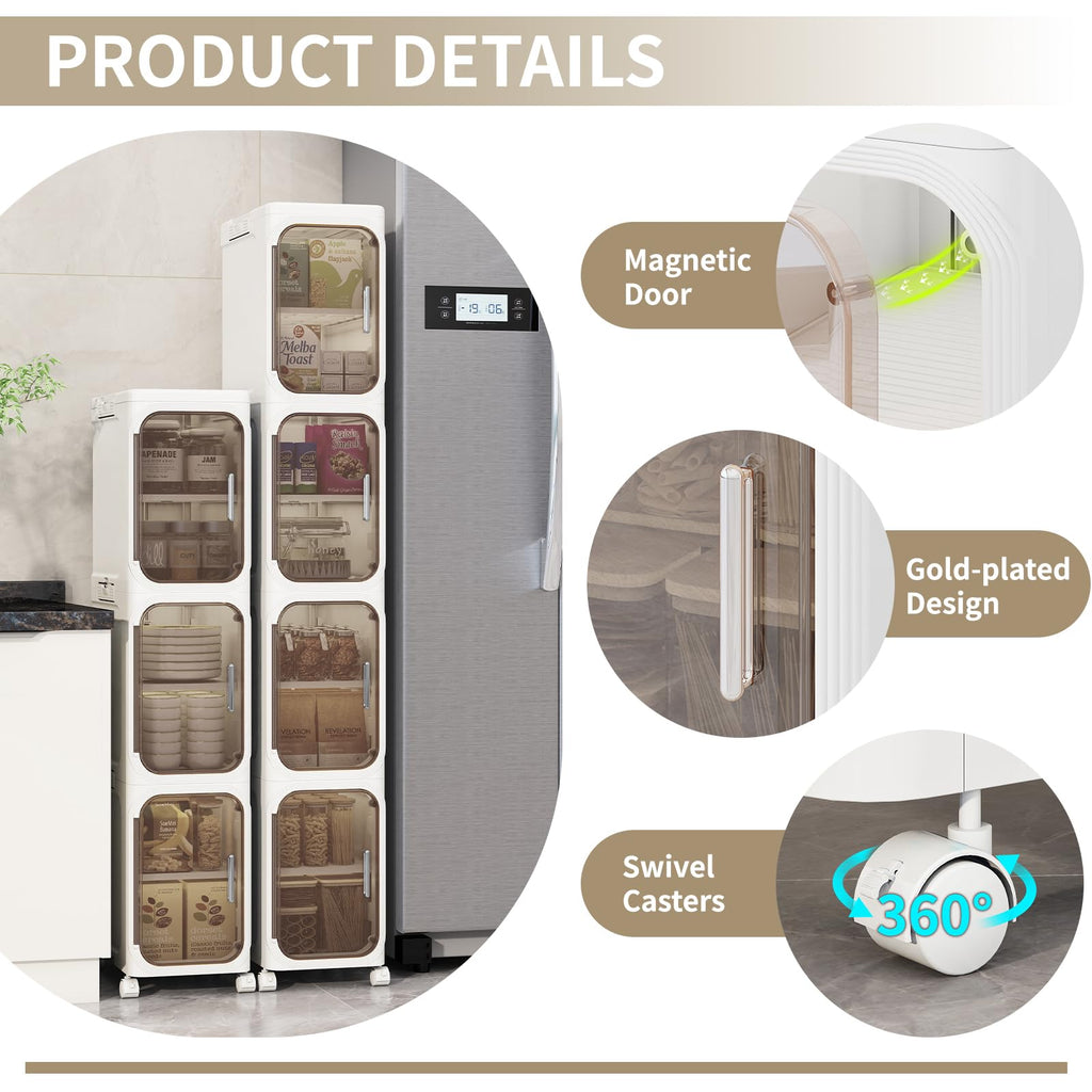 White 2 Tier Foldable Bathroom Storage Cabinet L570997
