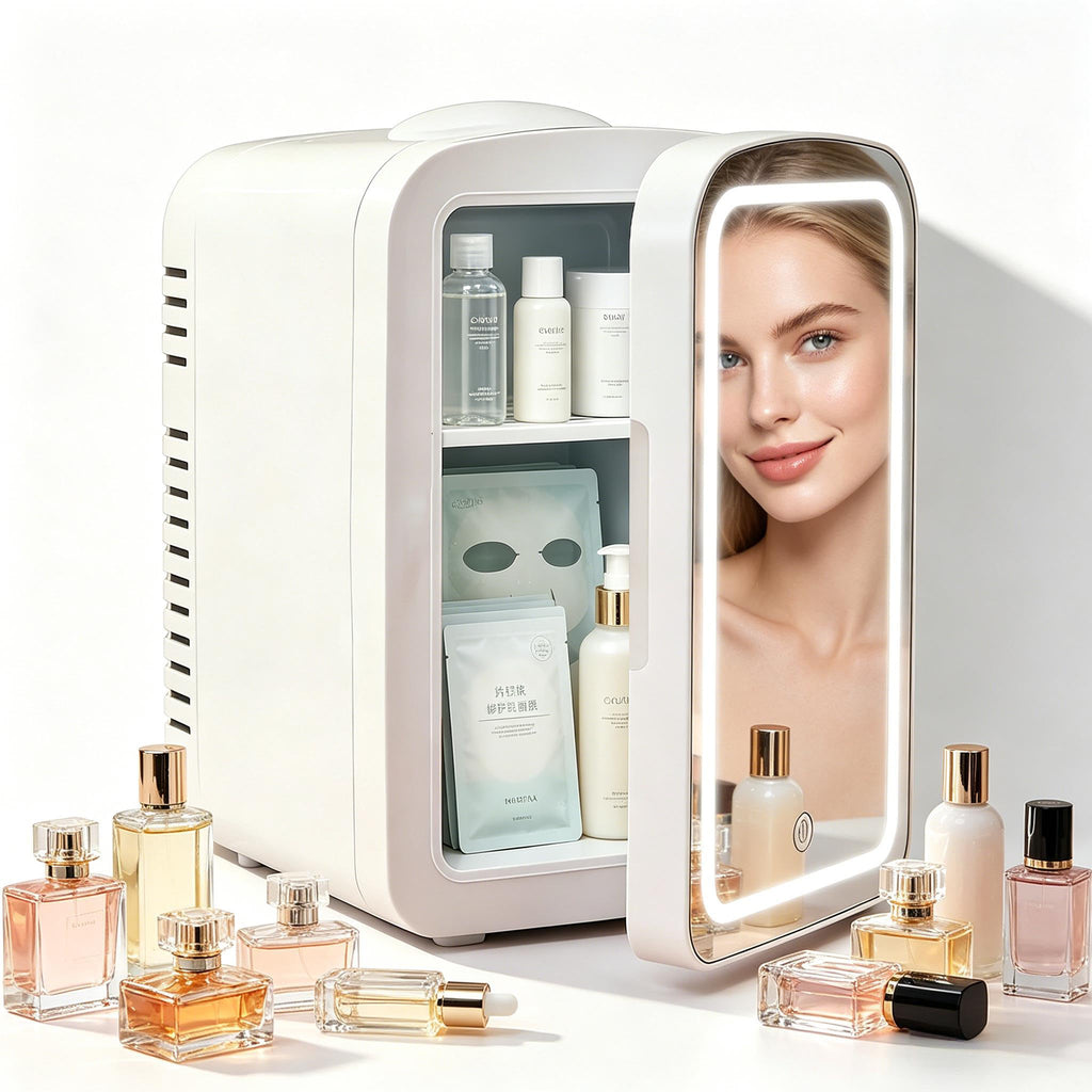 4L Mini Skincare Refrigerator with Dimmable LED Mirror T75753