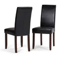 Black Vegan Leather Dining Chairs Set of 2 Q726