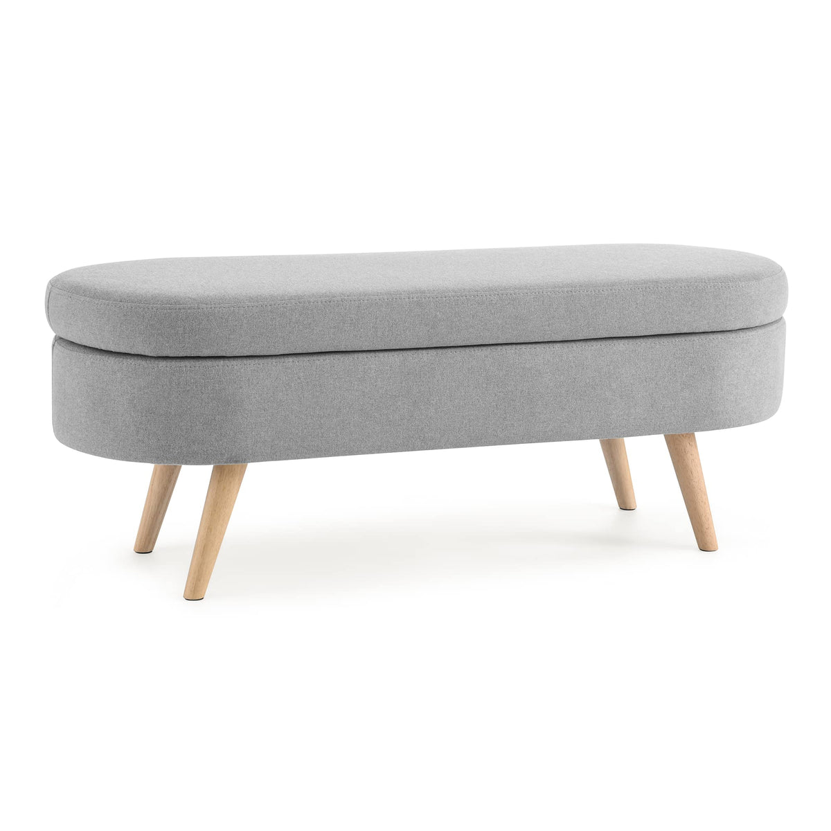 43.5" Oval Storage Bench Linen Fabric A4369