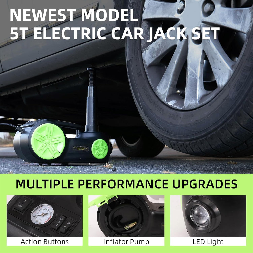5 Ton Electric Car Jack 12V Portable Tire Changing Kit J352362