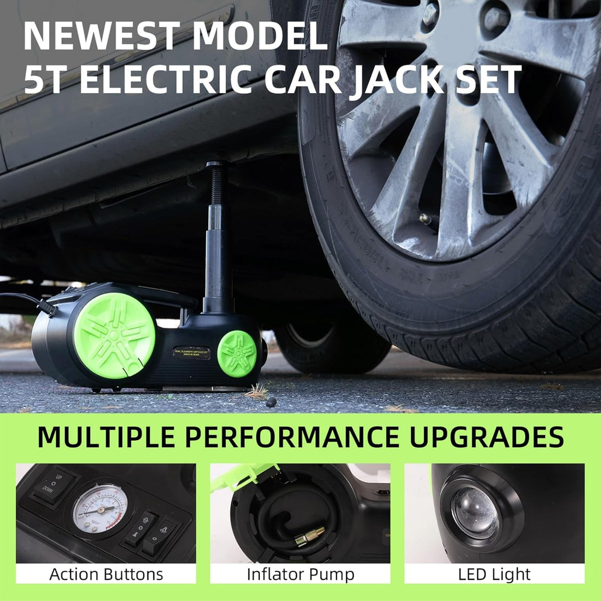 5 Ton Electric Car Jack 12V Portable Tire Changing Kit J352362