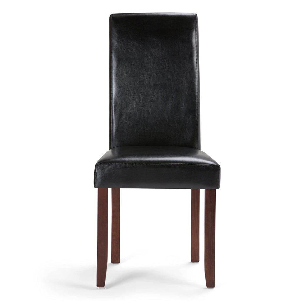 Black Vegan Leather Dining Chairs Set of 2 Q726