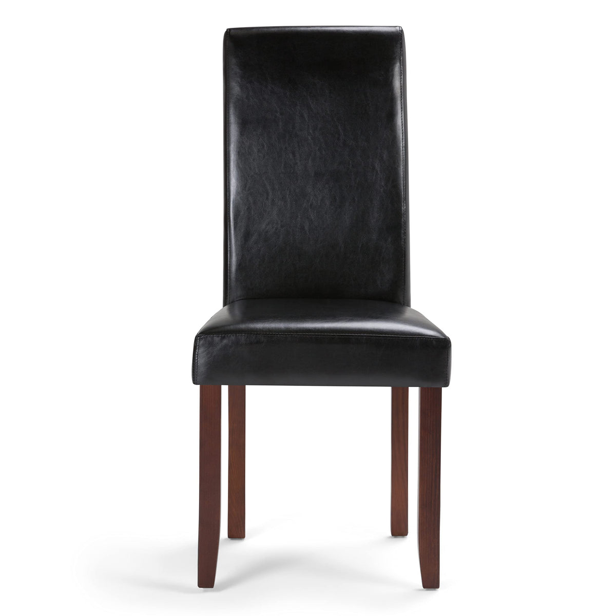 Black Vegan Leather Dining Chairs Set of 2 Q726