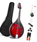 Red Sunburst Mahogany Wood Acoustic Electric Mandolin W6391