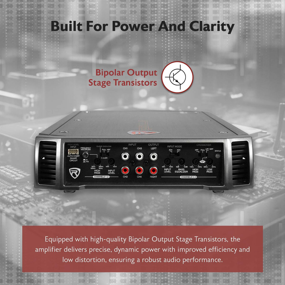 4-Channel Class A/B Car Amplifier 2400W Peak Q21612