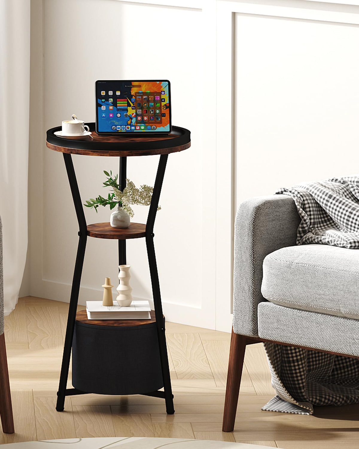 Round 3-Tier Side Table W380