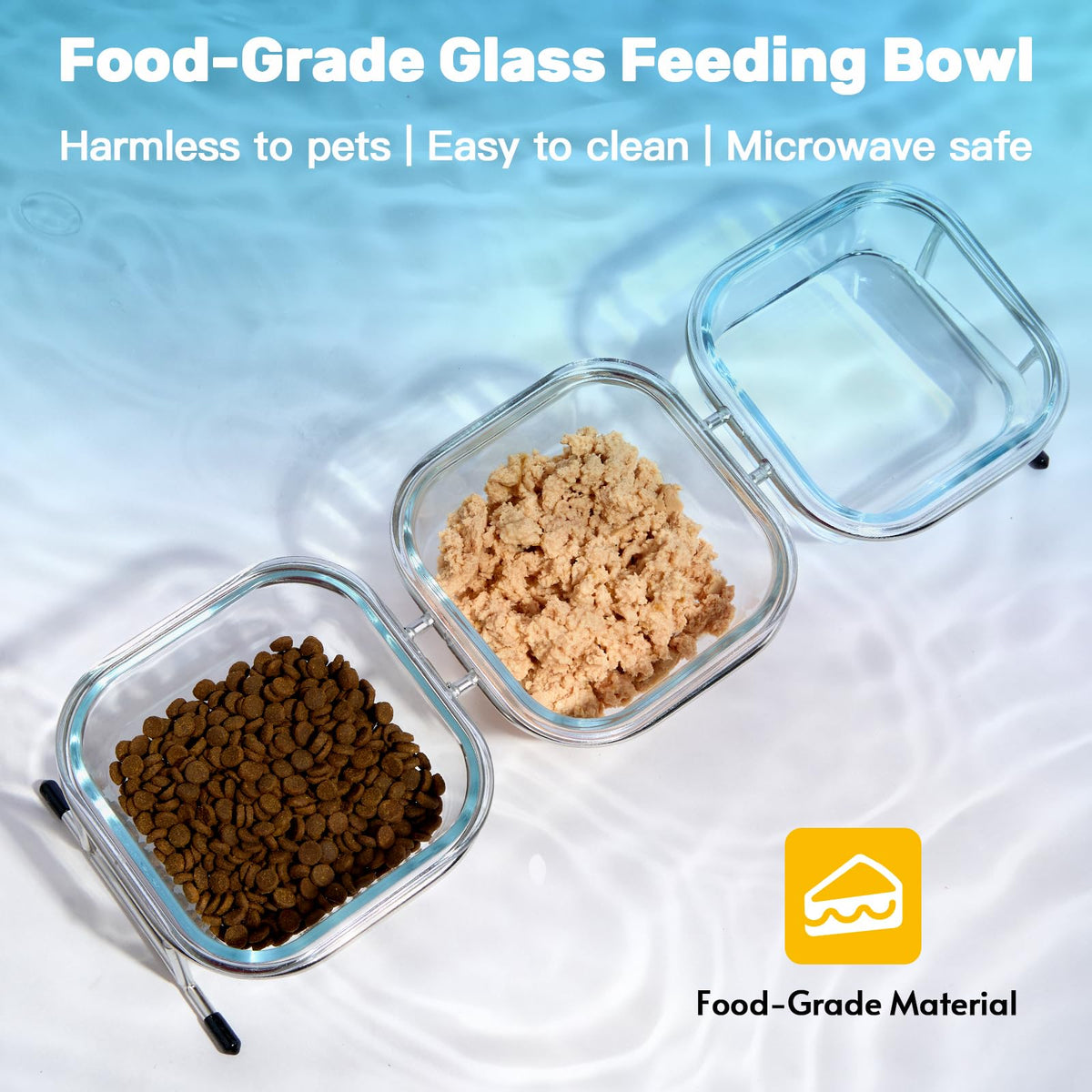 15° Tilted Glass Raised Cat Bowls X382
