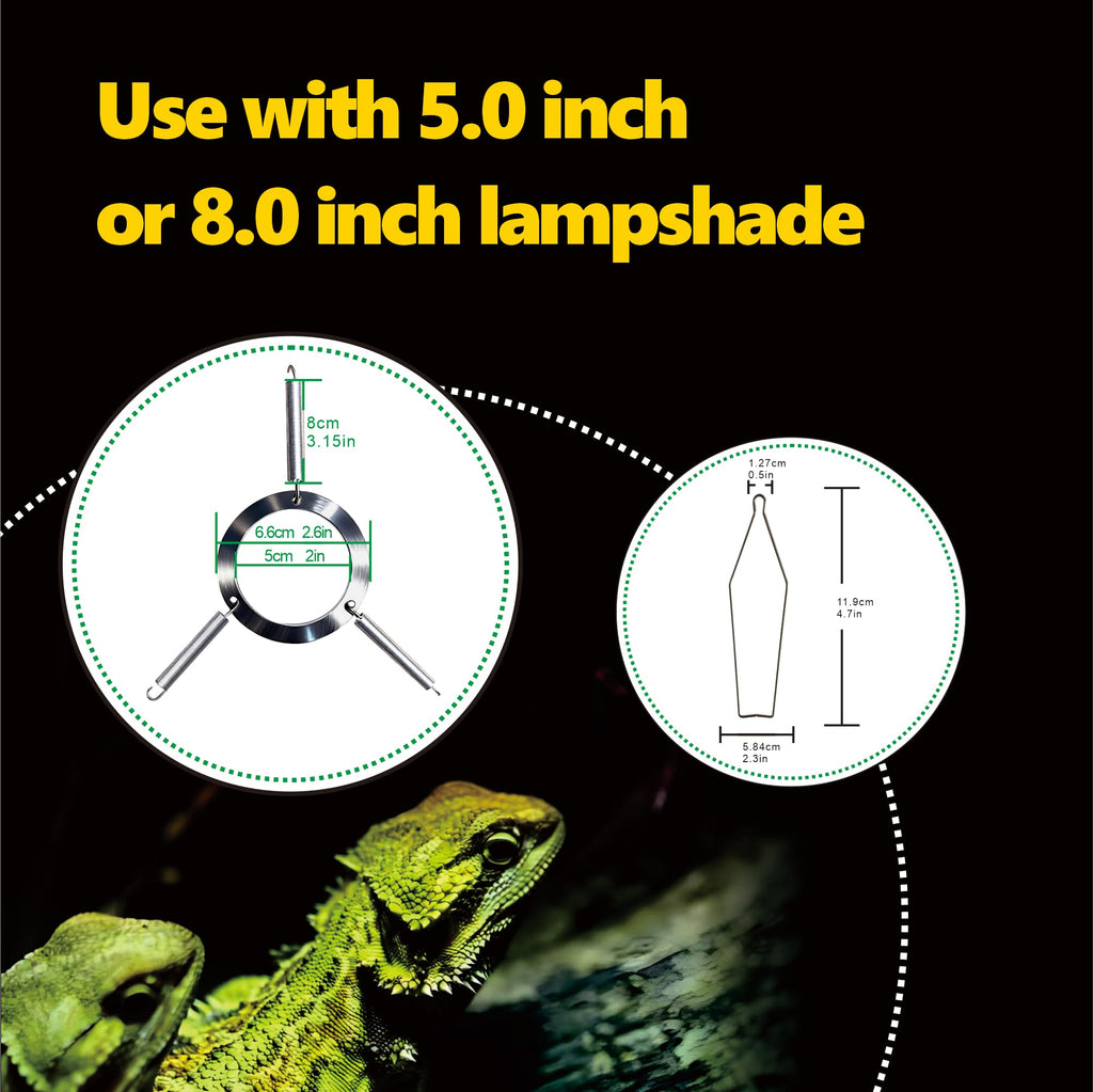 Reptile Heat Lamp Clips & Hangers Kit Stainless Steel S267557