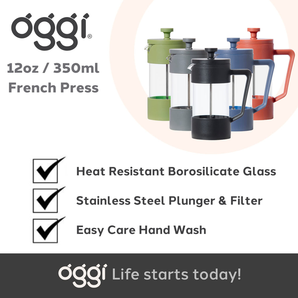 12oz Borosilicate Glass French Press Coffee Maker L14387