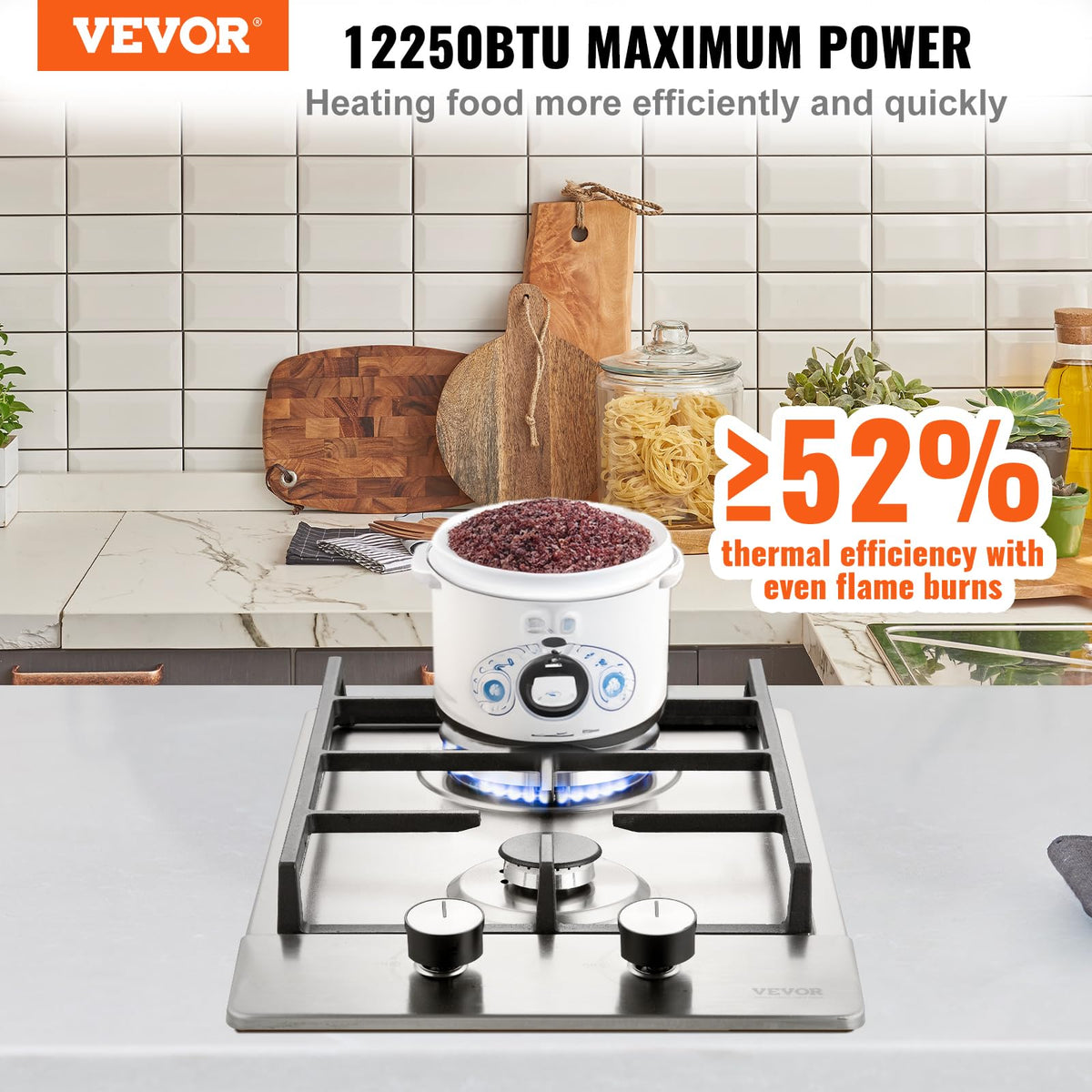 12 inch 2 Burners Stainless Steel Gas Cooktop V8754