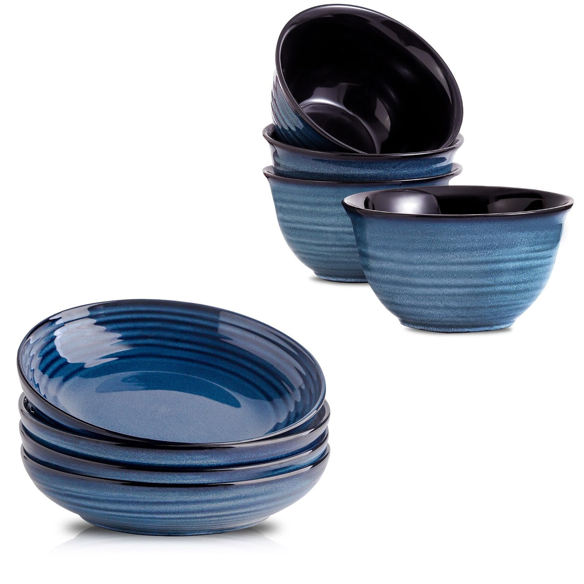 Ceramic 32 oz Pasta Bowls Set of 4 and 40 oz Soup Bowls Set of 4 Z77016