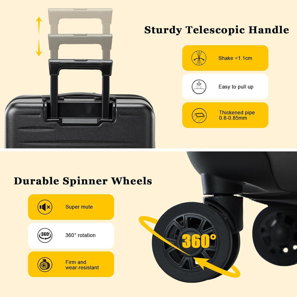 Expandable 16 Inch Underseat Carry On Luggage G9015