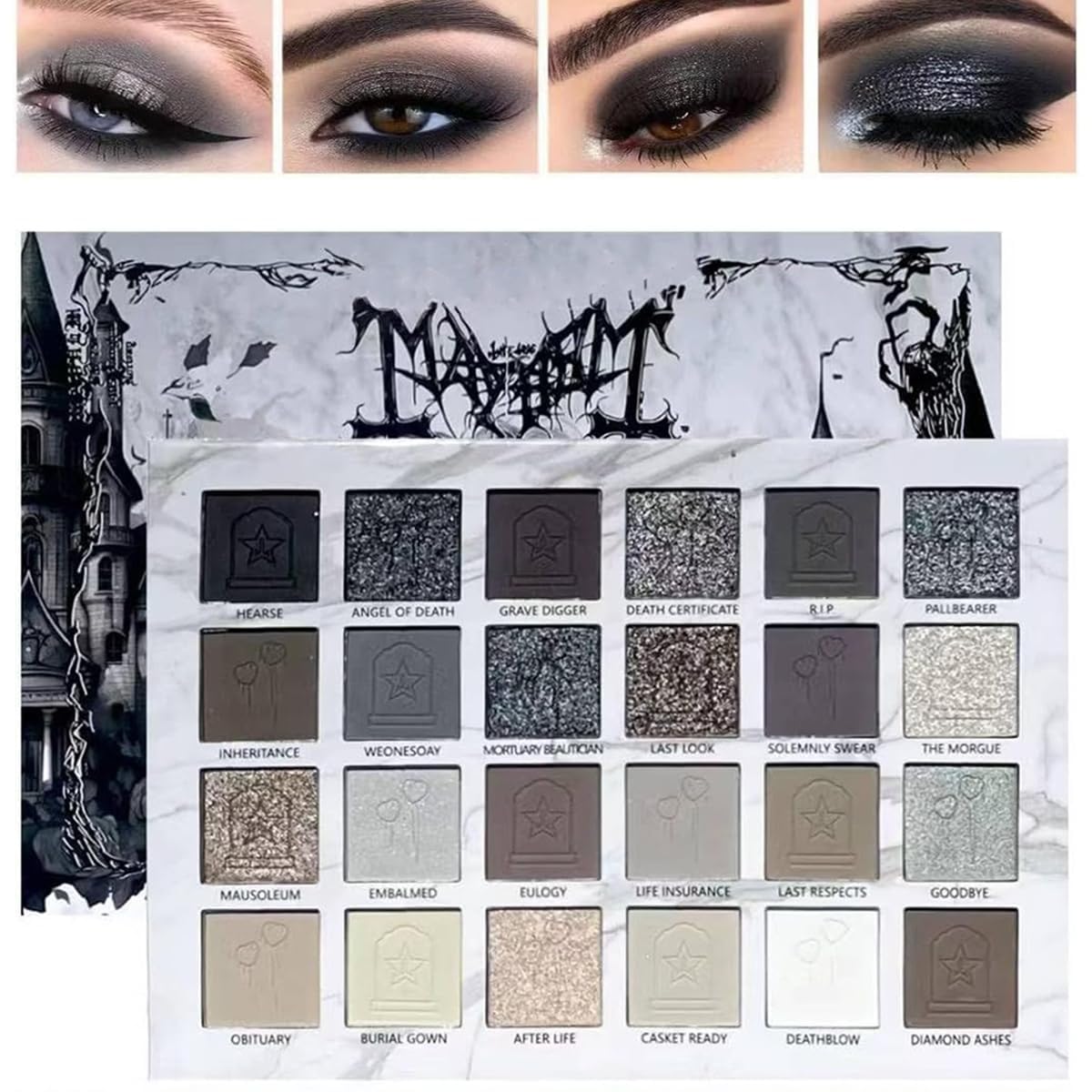 Black Grey Smokey Eyeshadow Palette T6461