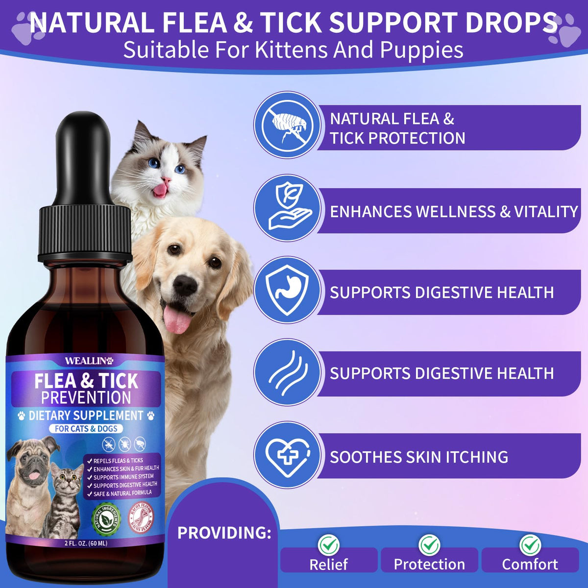 Flea and Tick Prevention for Cats & Dogs 60ml K905