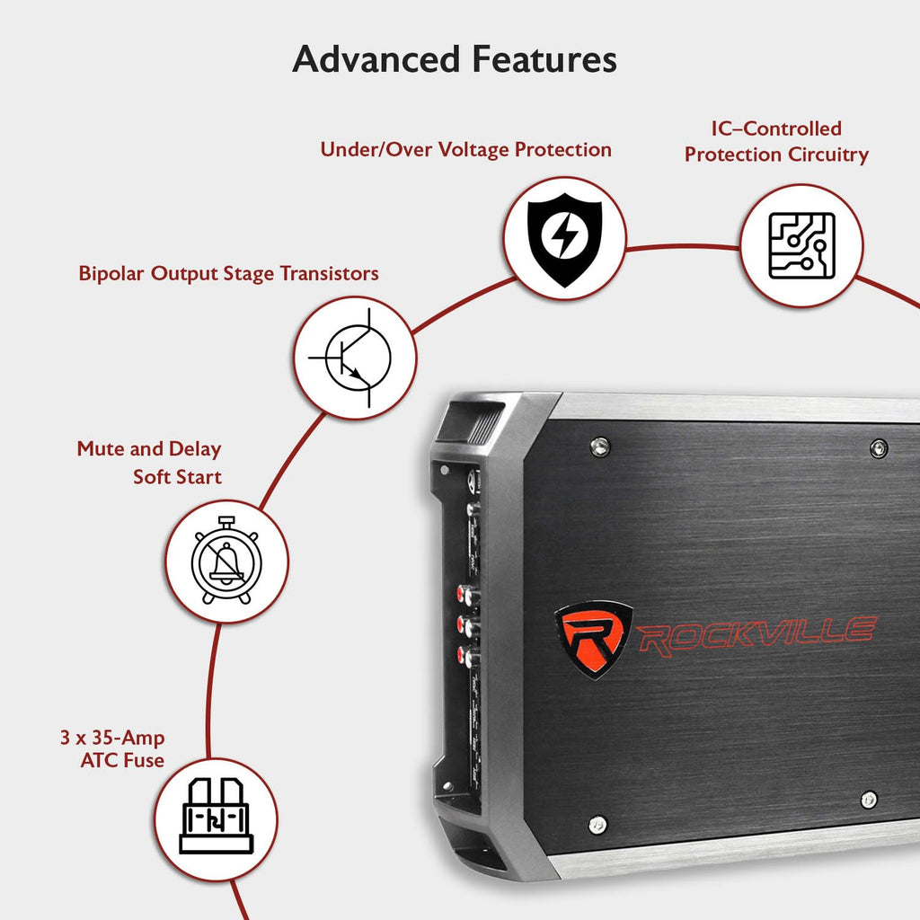 4-Channel Class A/B Car Amplifier 2400W Peak Q21612