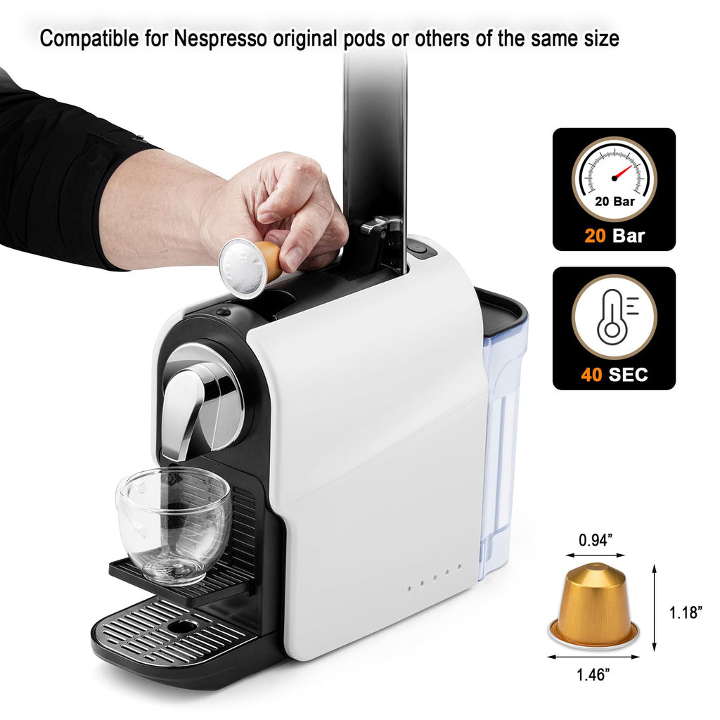 Espresso Pod Machine, 20 Bar, 22oz Removable Water Tank, 1350W H29678