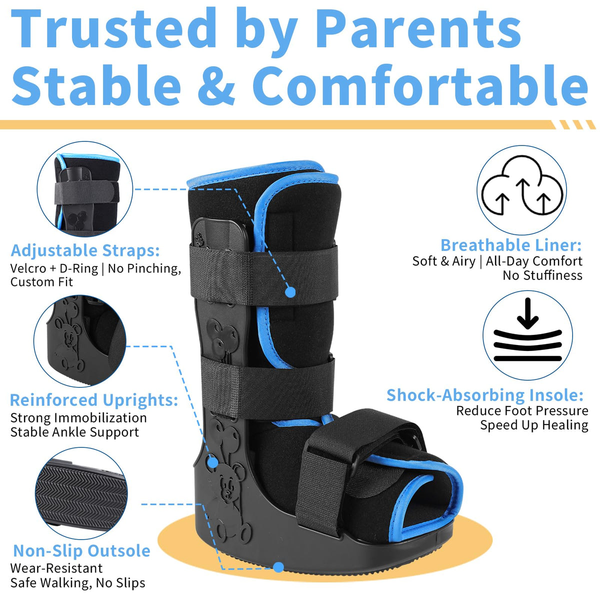 Lightweight Adjustable Pediatric Walking Boot X90068