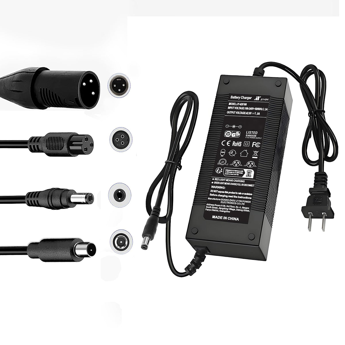 42V 1A Electric Scooter Charger with 4 Plugs L87039
