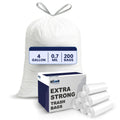 4 Gallon White Drawstring Trash Bags, 200 Count B97220