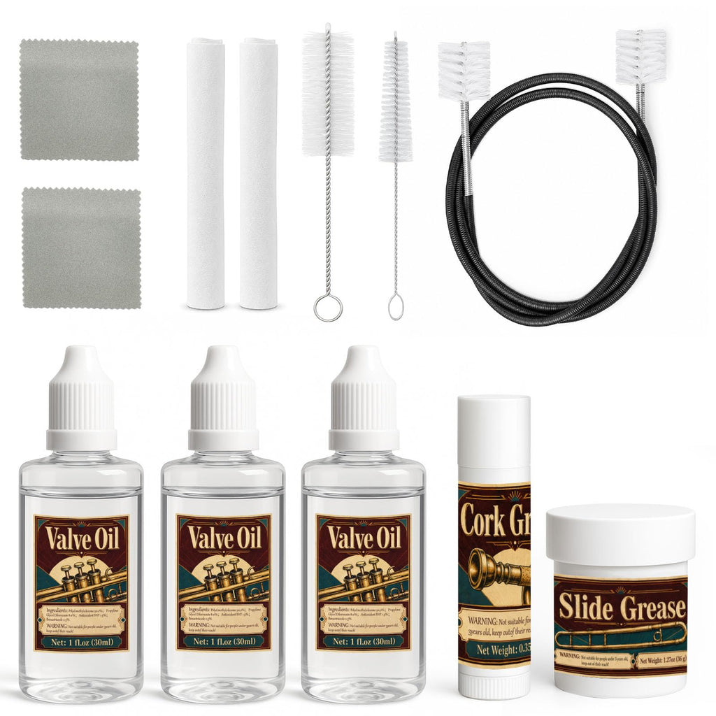 Trumpet Cleaning Kit with Oil, Grease & Brushes V132