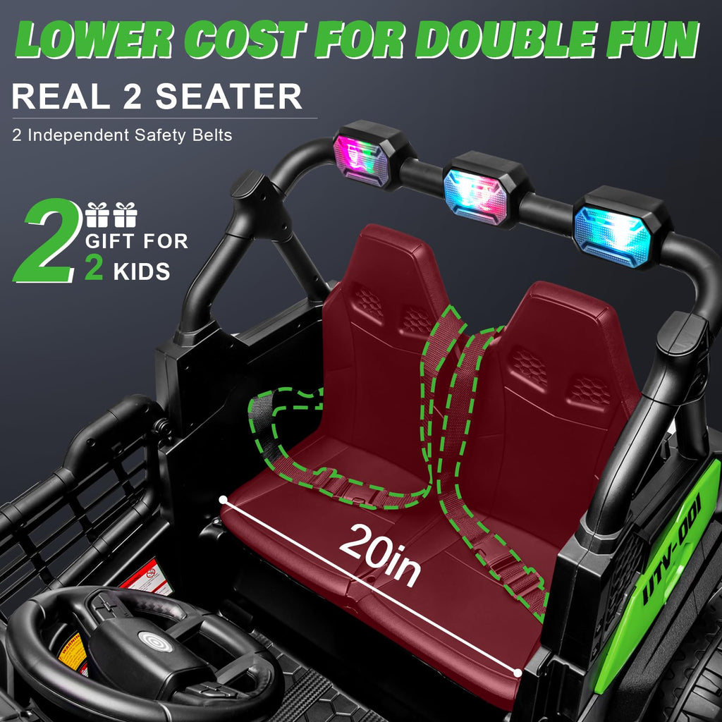 Green 24V 2 Seater Ride on Car X7367