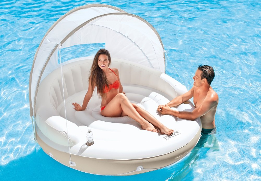 Inflatable Pool Float Lounge with Sunshade X555