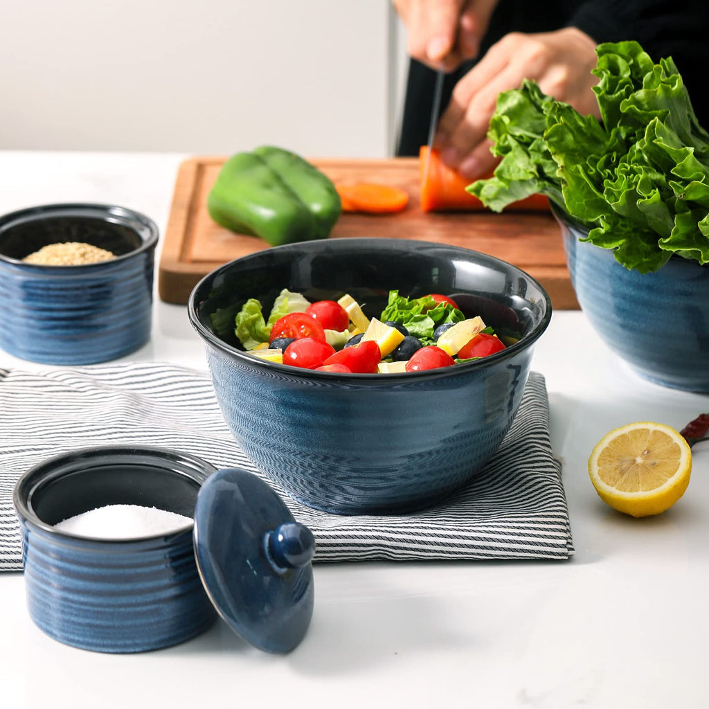 Ceramic 32 oz Pasta Bowls Set of 4 and 40 oz Soup Bowls Set of 4 Z77016