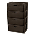 4 Drawer Plastic Storage Organizer Brown K982602