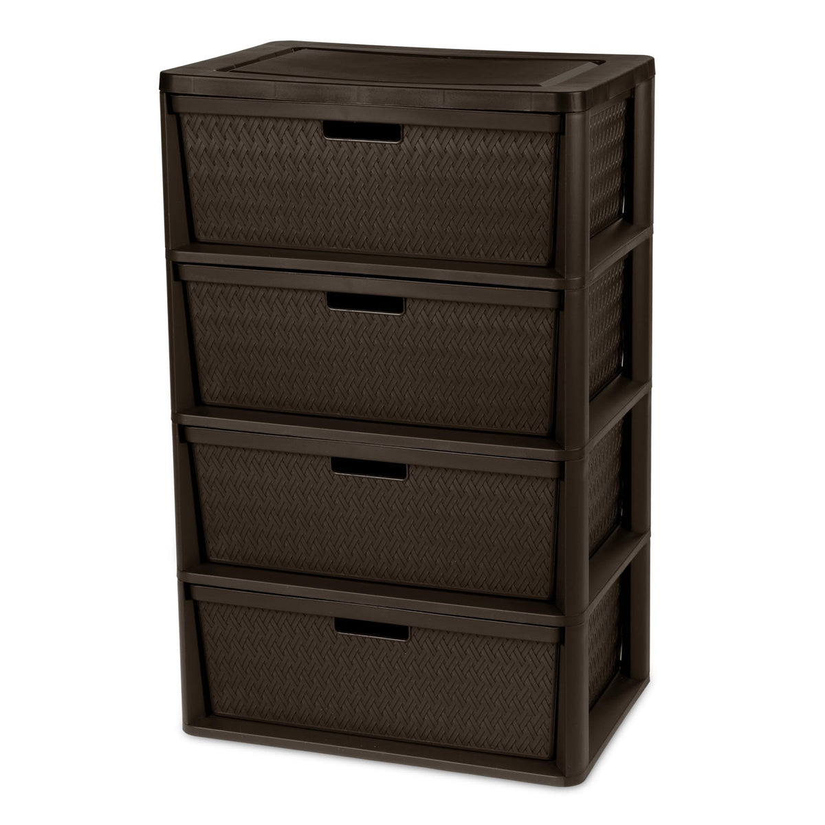 4 Drawer Plastic Storage Organizer Brown K982602