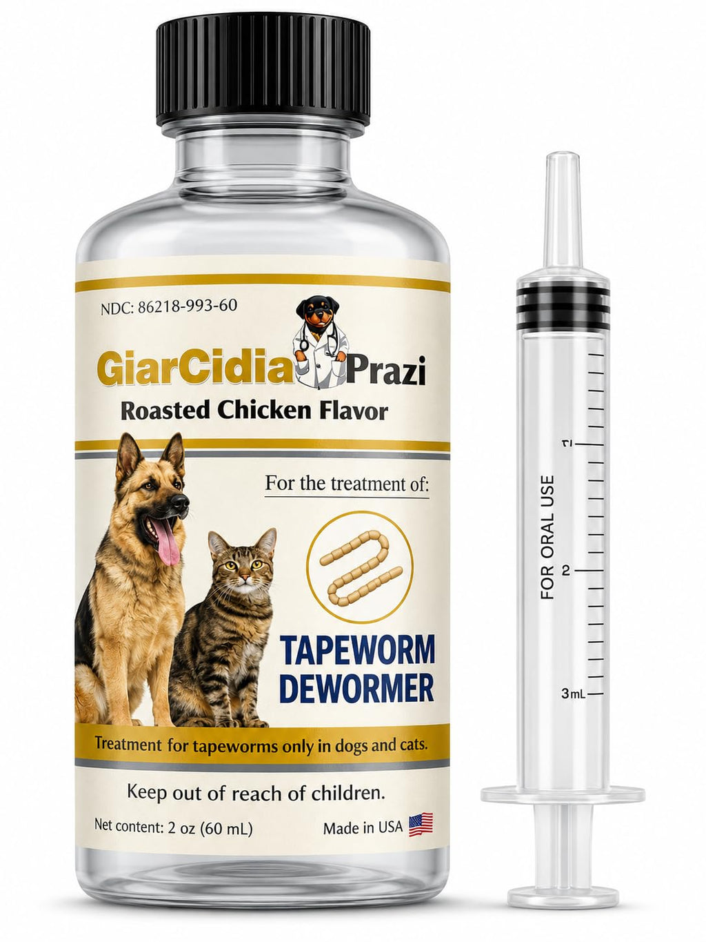 Chicken Flavour Dewormer Oral Suspension with Dropper L106945
