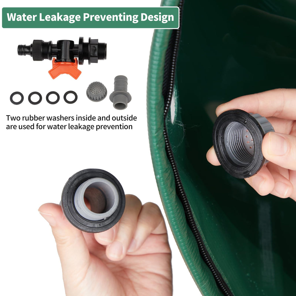 50 Gallon Portable Folding Rain Barrel with Spigots Q706343