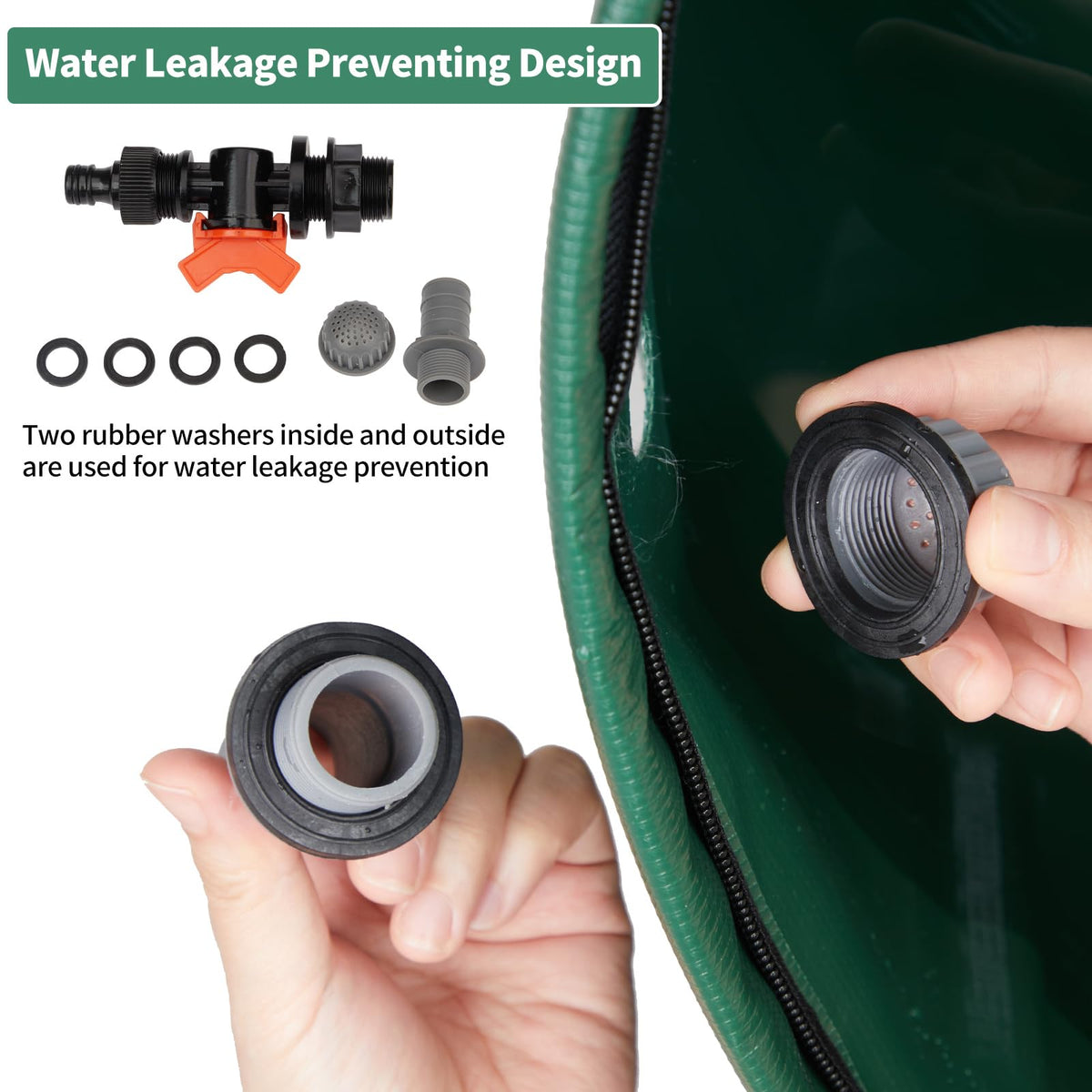 50 Gallon Portable Folding Rain Barrel with Spigots Q706343
