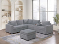 Light Gray 4pc Corduroy Sectional Sofa Set F69092