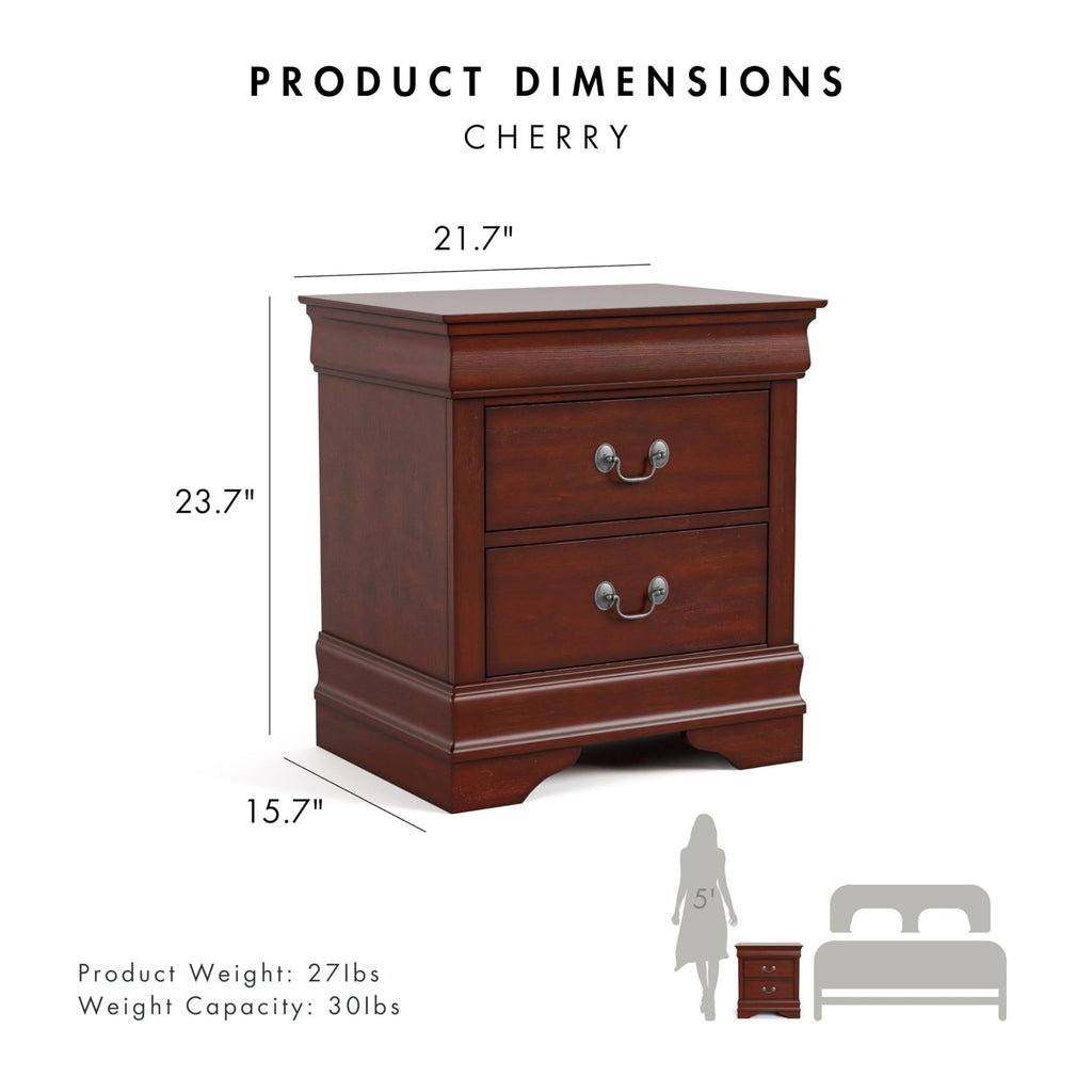 Solid Wood 2-Drawer Nightstand Set W842368