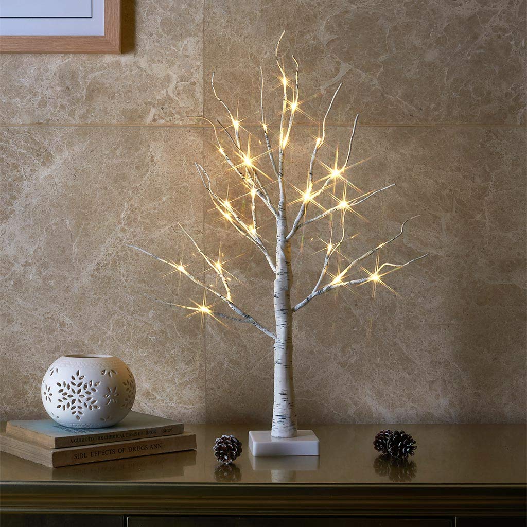 Lighted Birch Tree with Lights E269113