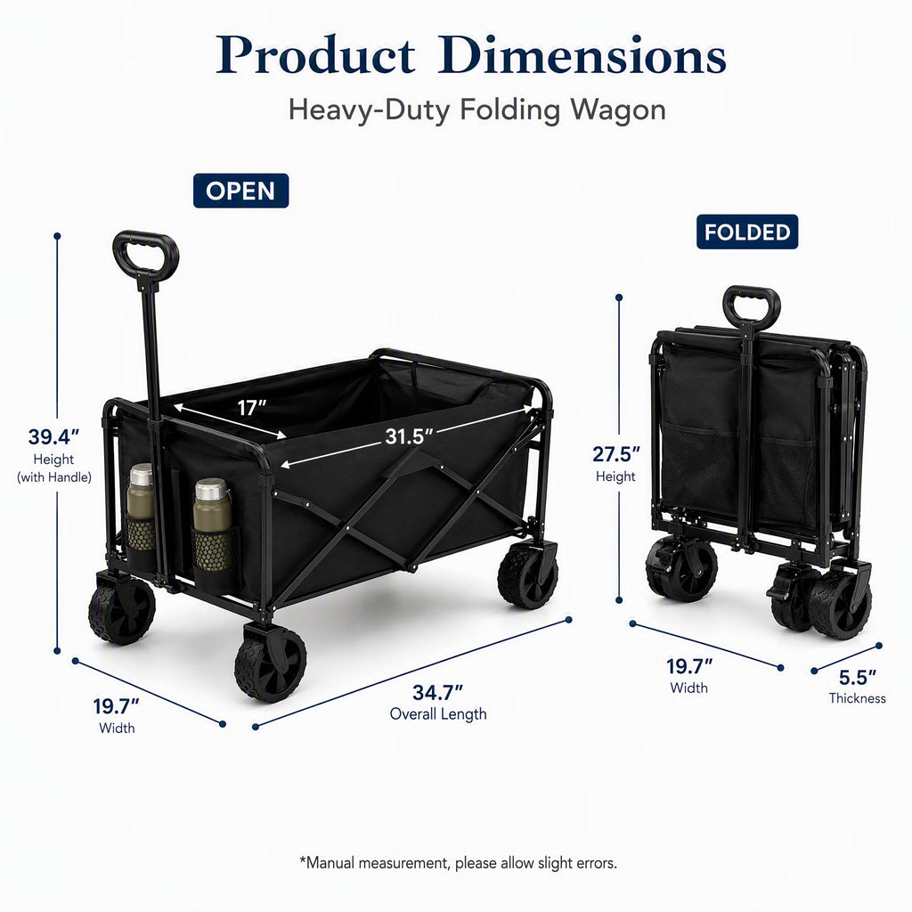 Foldable Wagon Cart with All Terrain Wheels D7013