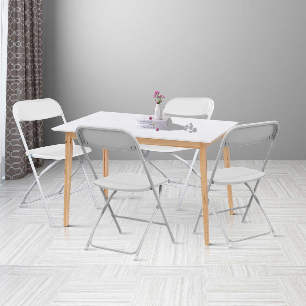 10 Pack White Folding Chairs 350LBS Capacity Steel A14292