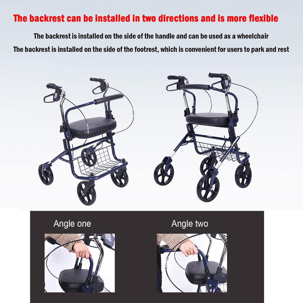 Upright Folding Rollator Walker with Seat A6794